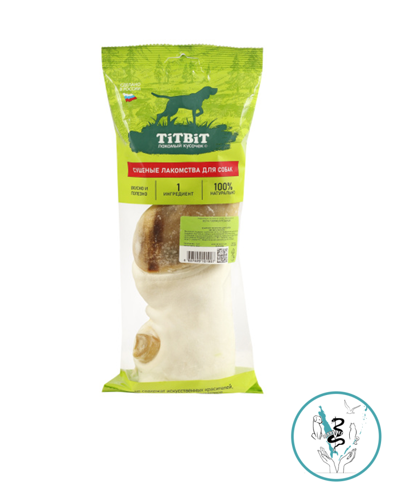 Титбит лакомство для собак Нога говяжья резаная (мягкая упаковка) 1 шт