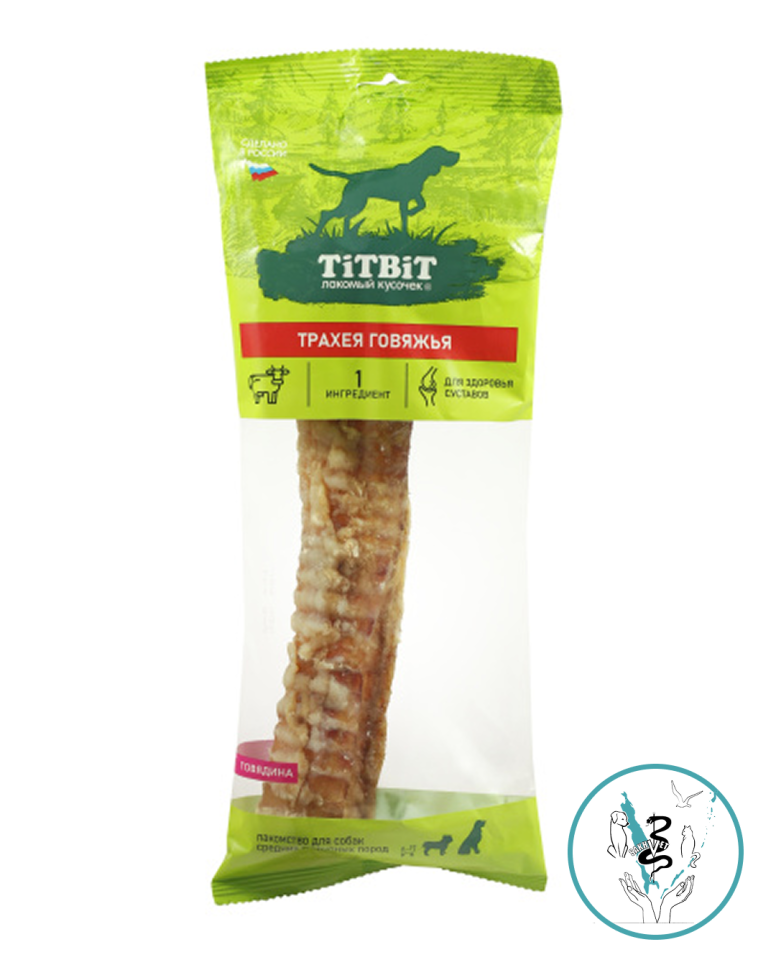 Титбит лакомство для собак Трахея говяжья  (мягкая упаковка) 1 шт