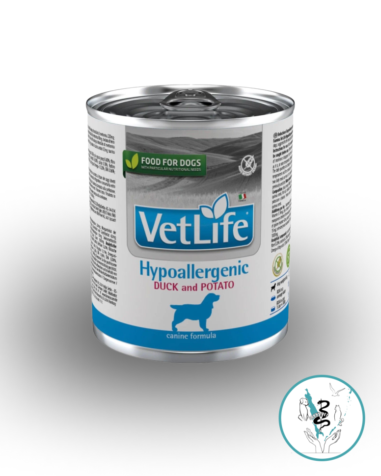 Vet Life DUCK & POTATO влажный корм д/собак 300 гр 