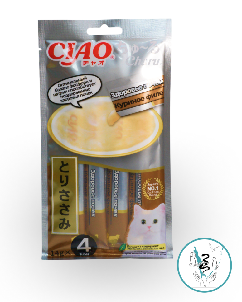 Инаба корм д/кошек куриное филе (здоровье почек) 14 г