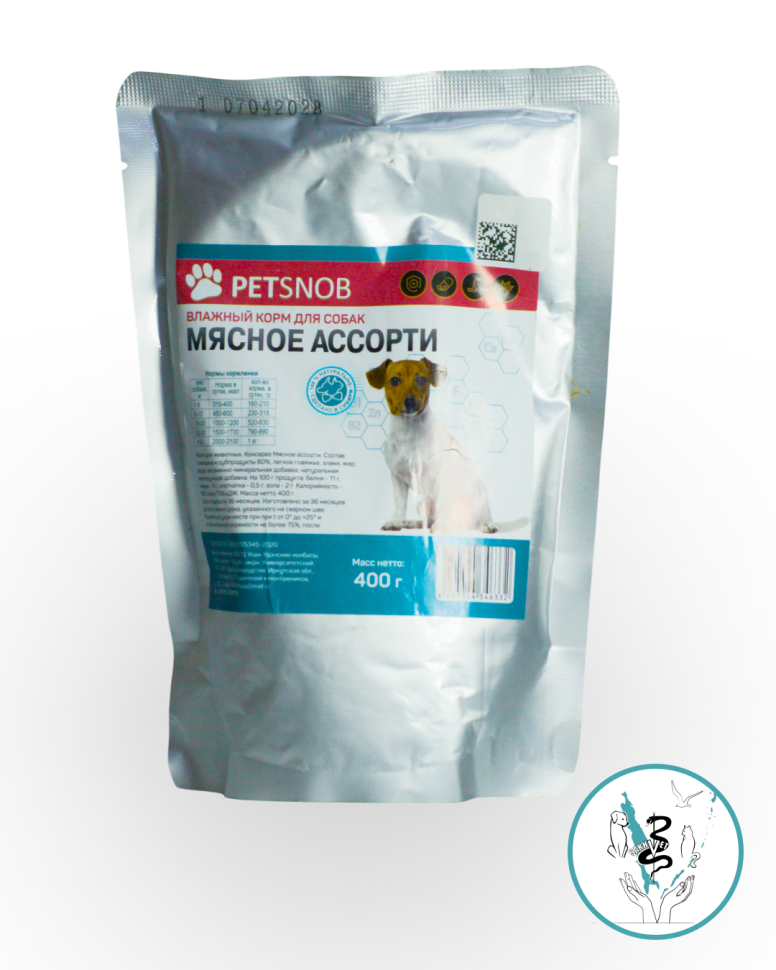 Пауч д/с мясное ассорти 400 гр.