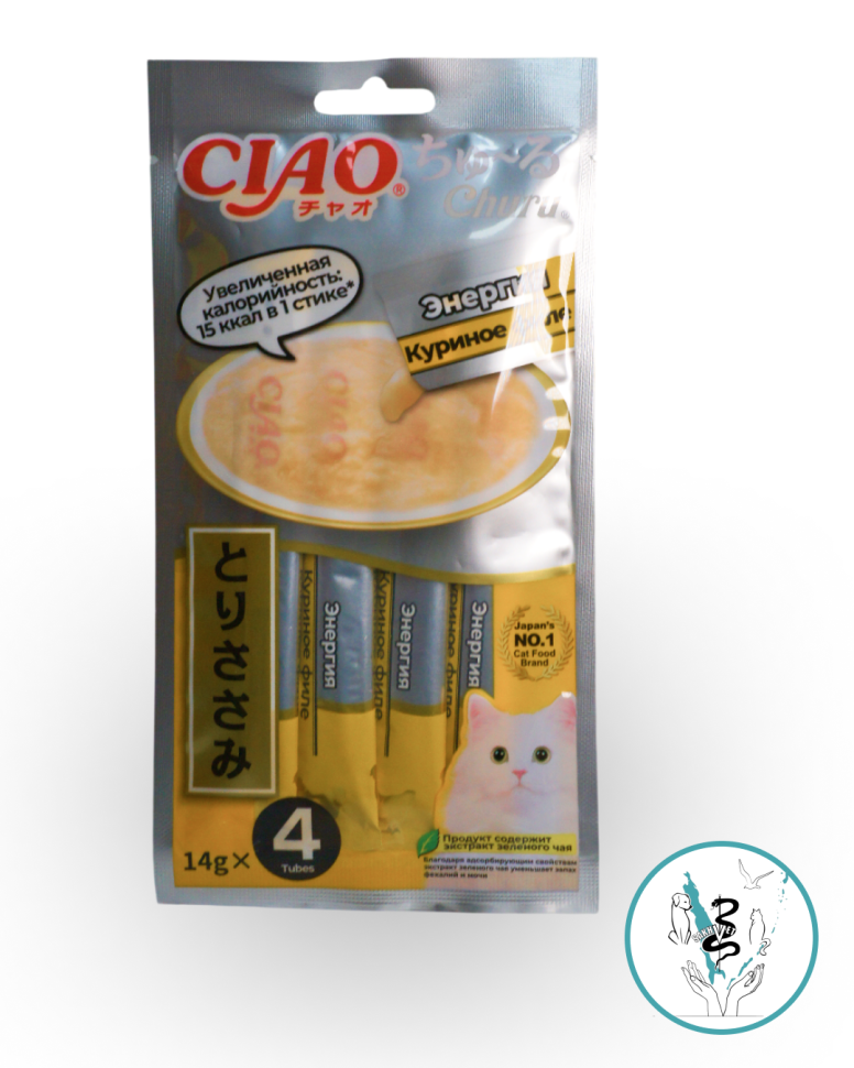 Инаба корм д/кошек куриное филе Энергия 14г