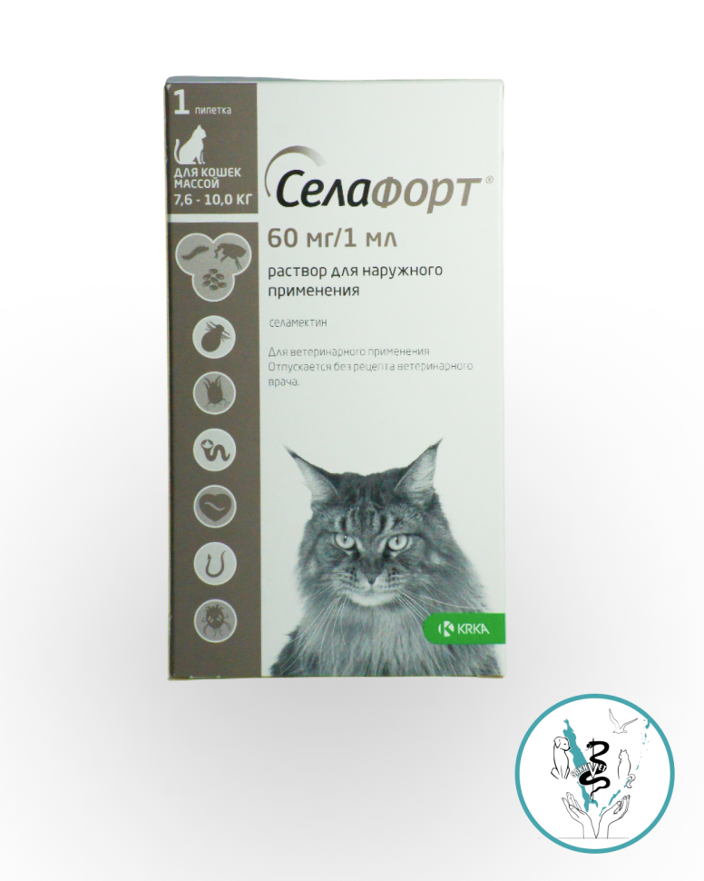 Селафорт для кошек 7,6-10 кг, 1*60мг/1мл