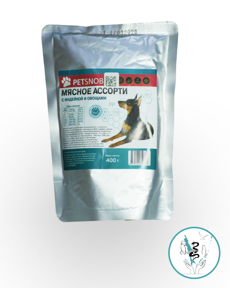 Пауч д/собак мясное ассорти, индейка и овощи Пауч д/собак мясное ассорти, индейка и овощи