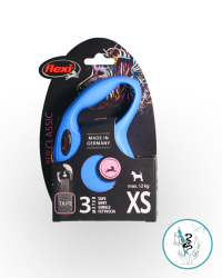 Камон поводок рулетка лента синяя XS 3 м