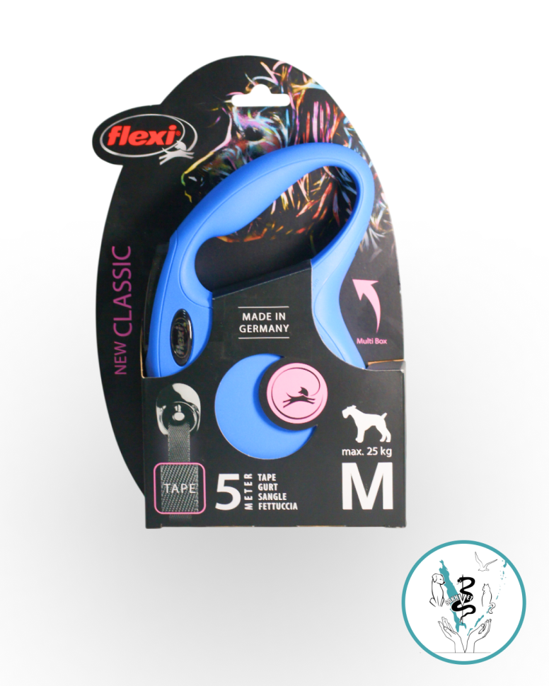 Камон поводок рулетка лента синяя М 5 м