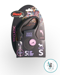 Камон поводок рулетка со шнурком  черный S 5 м