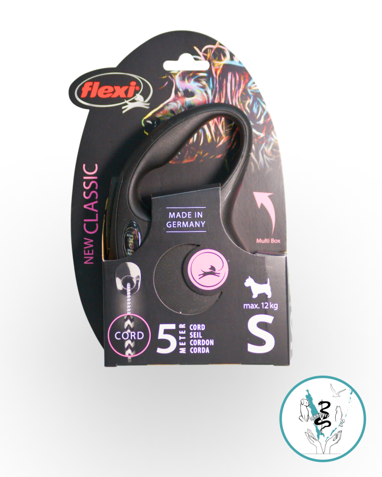 Камон поводок рулетка со шнурком  черный S 5 м