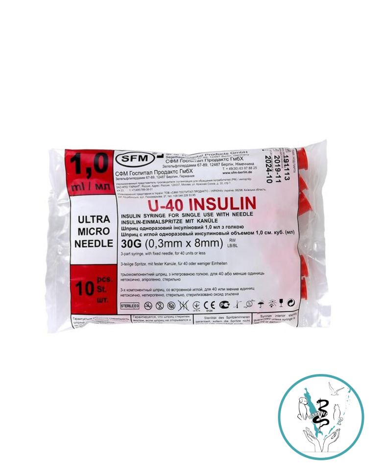 Шприц инсулиновый U-40 1 шт Шприц инсулиновый U-40 1 шт