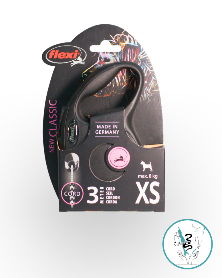 Камон поводок со шнурком черный  XS 3 м