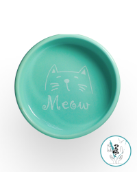 Миска керамика "Кошка" голубая