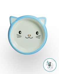 Миска для кошек керамическая  синяя