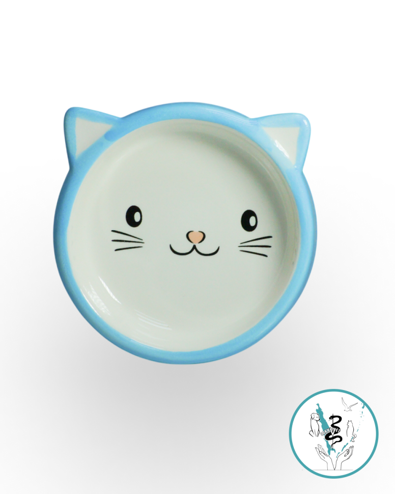 Миска для кошек керамическая  синяя